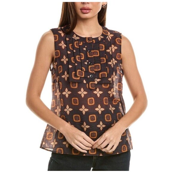 CAbi Louis Medallion Pattern Blouse Top Sz XL - Picture 2 of 7